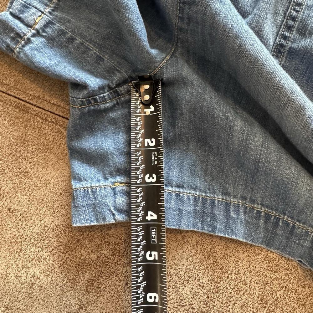 LRL Lauren Jeans Co Denim Romper Womens 12 Chambray Sleeveless Utility Tie Waist - Picture 10 of 13